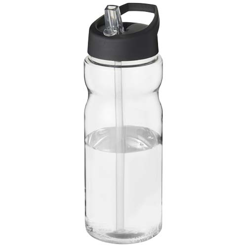Bidon sport publicitaire plastique recyclé 650 ml H2O Eco Translucide et Noir